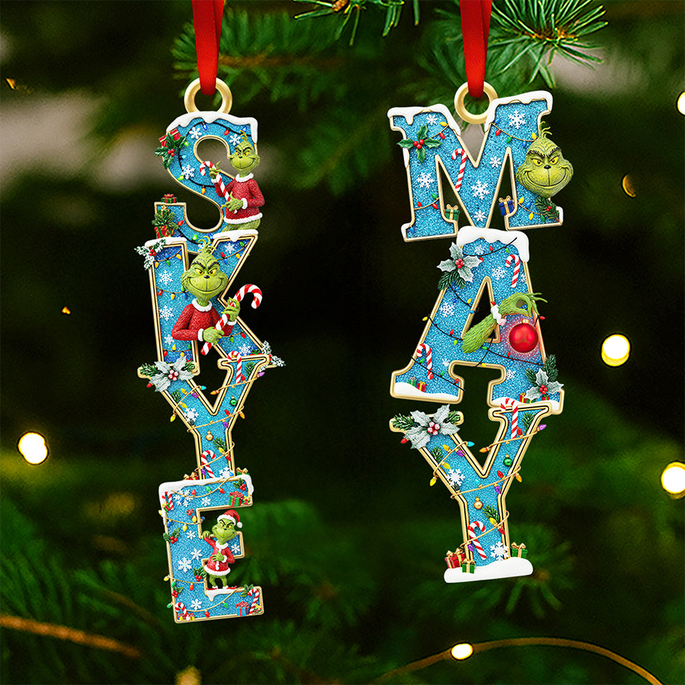 Funny Alphabet Tree Ornament Personalized Christmas Gifts 03HUDT011125-Homacus