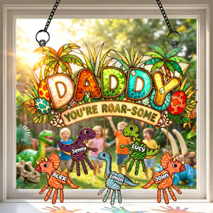 Tiny Roarsome Dino Kids Suncatcher Ornament - Personalized Gifts For Dad 01PADH290426-Homacus