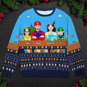 Personalized Christmas Gift for Family, Cartoon Family Ugly Sweater 04TOMH151024PA-Homacus