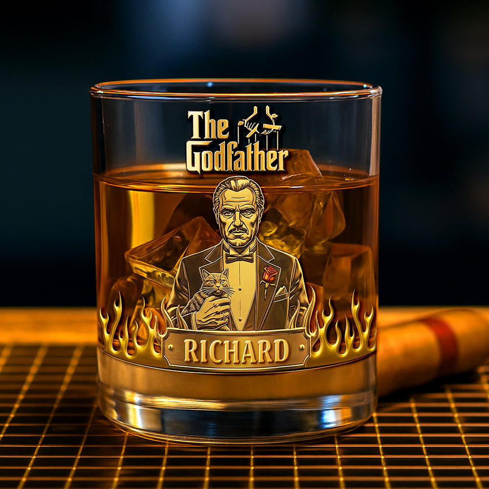 Mafia Gentleman Round Whiskey Glass - Personalized Gifts For Movie Fans 02hyqn110825-Homacus
