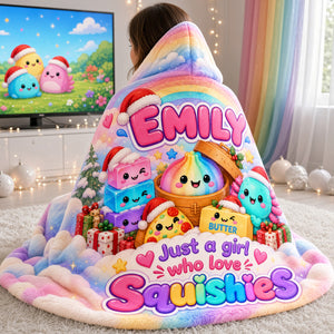 Just A Girl Who Love Squishies Lovely Hood Blanket - Personalized Christmas Gifts For Squishy Lovers 03nata261026-Homacus