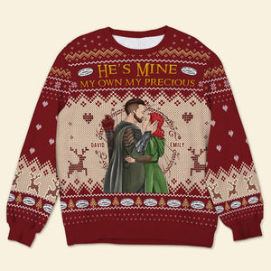 Personalized Gifts For Couple Ugly Sweater, He's Mine, The Rings 04TGQN141024TM-Homacus