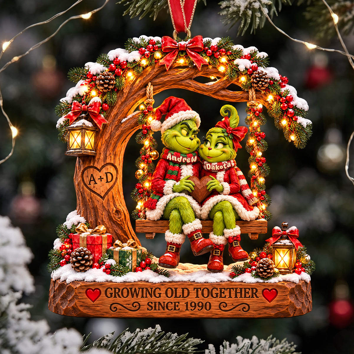 Growing Old Together Christmas Ornament - Personalized Gifts For Couple 01TYTA071026-Homacus