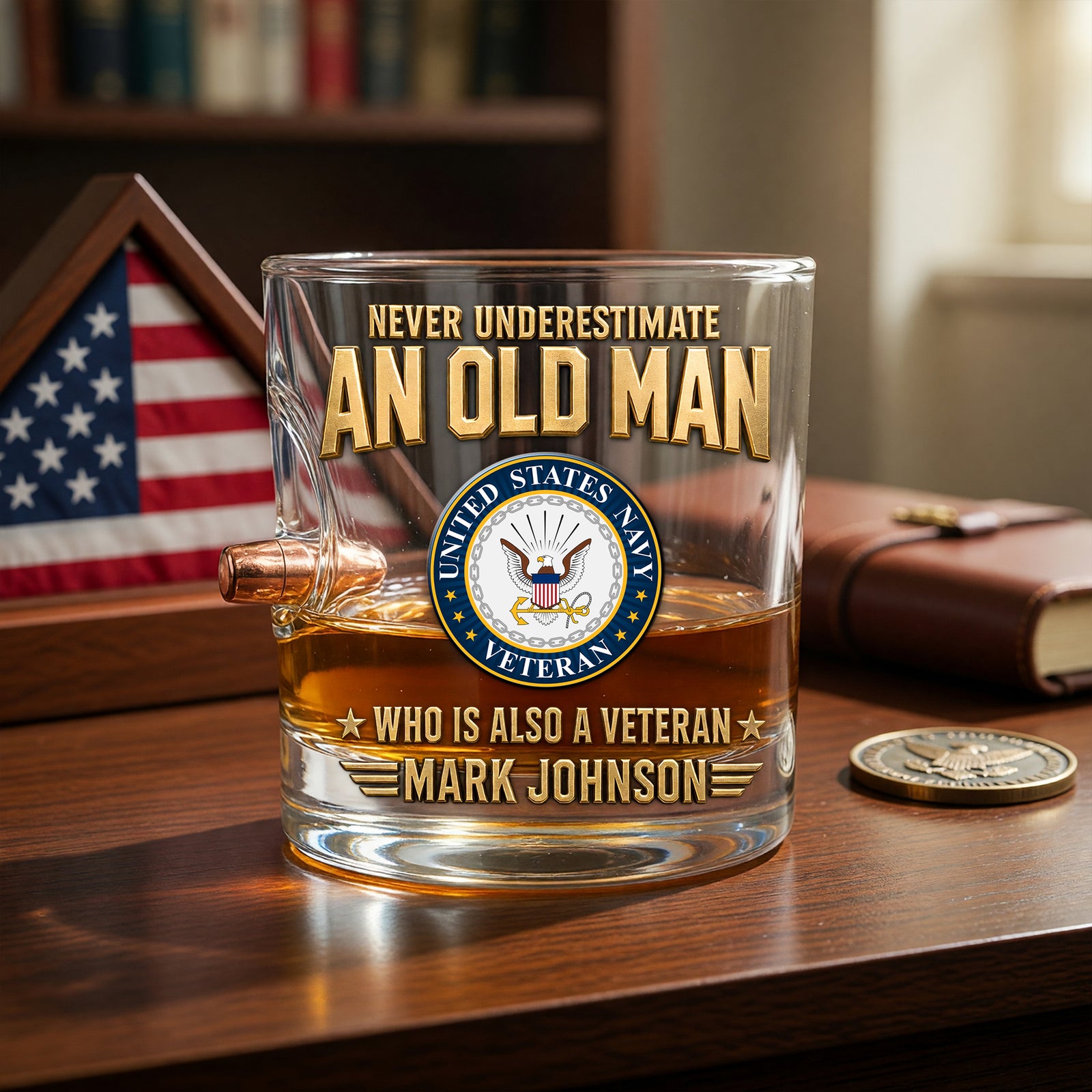 Bullet Round Glass - Personalized Gifts For Veterans 05tyqn120626-Homacus