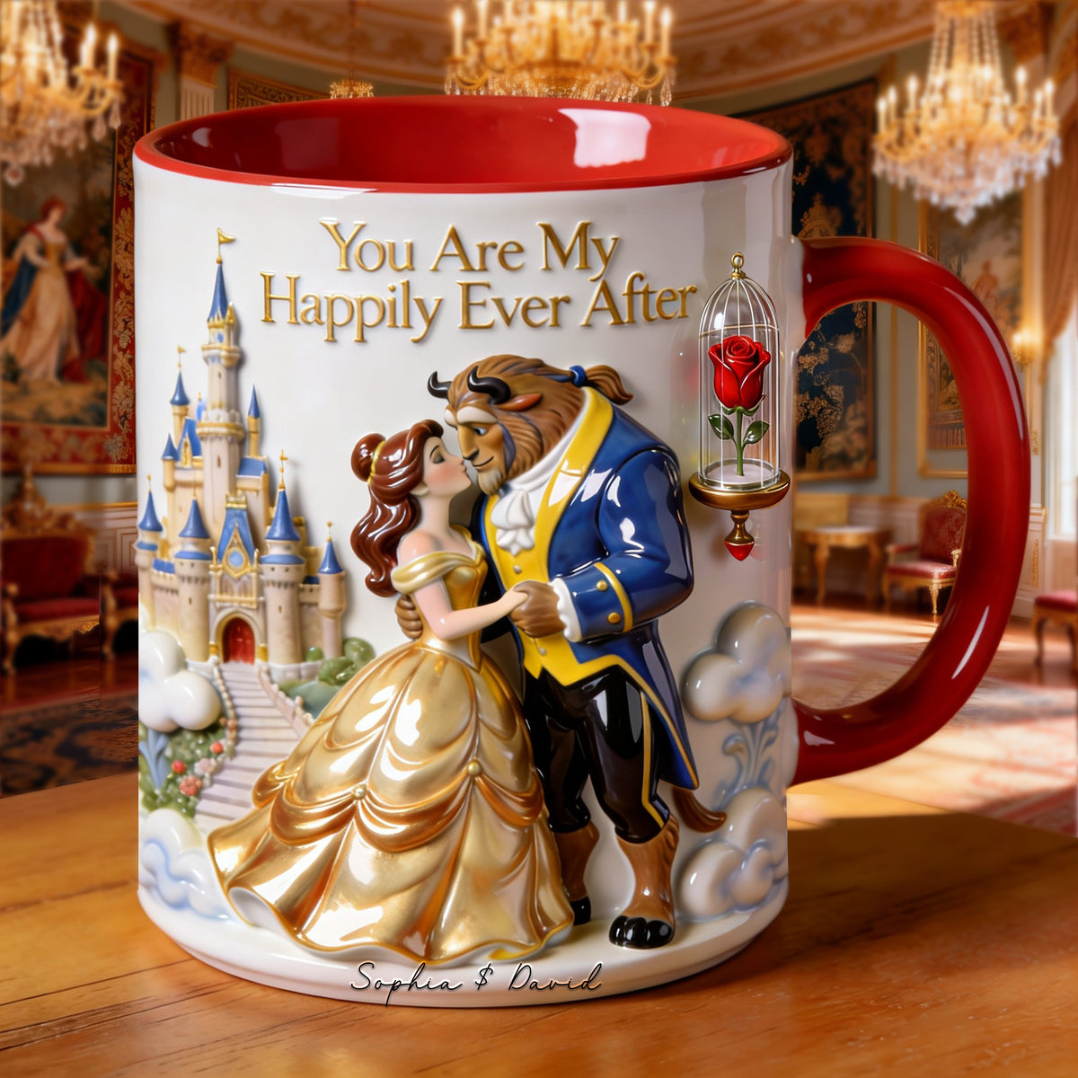 Kissing Fairytale Couple Coffee Mug - Personalized Gift For Couples 01OHLU080126-Homacus