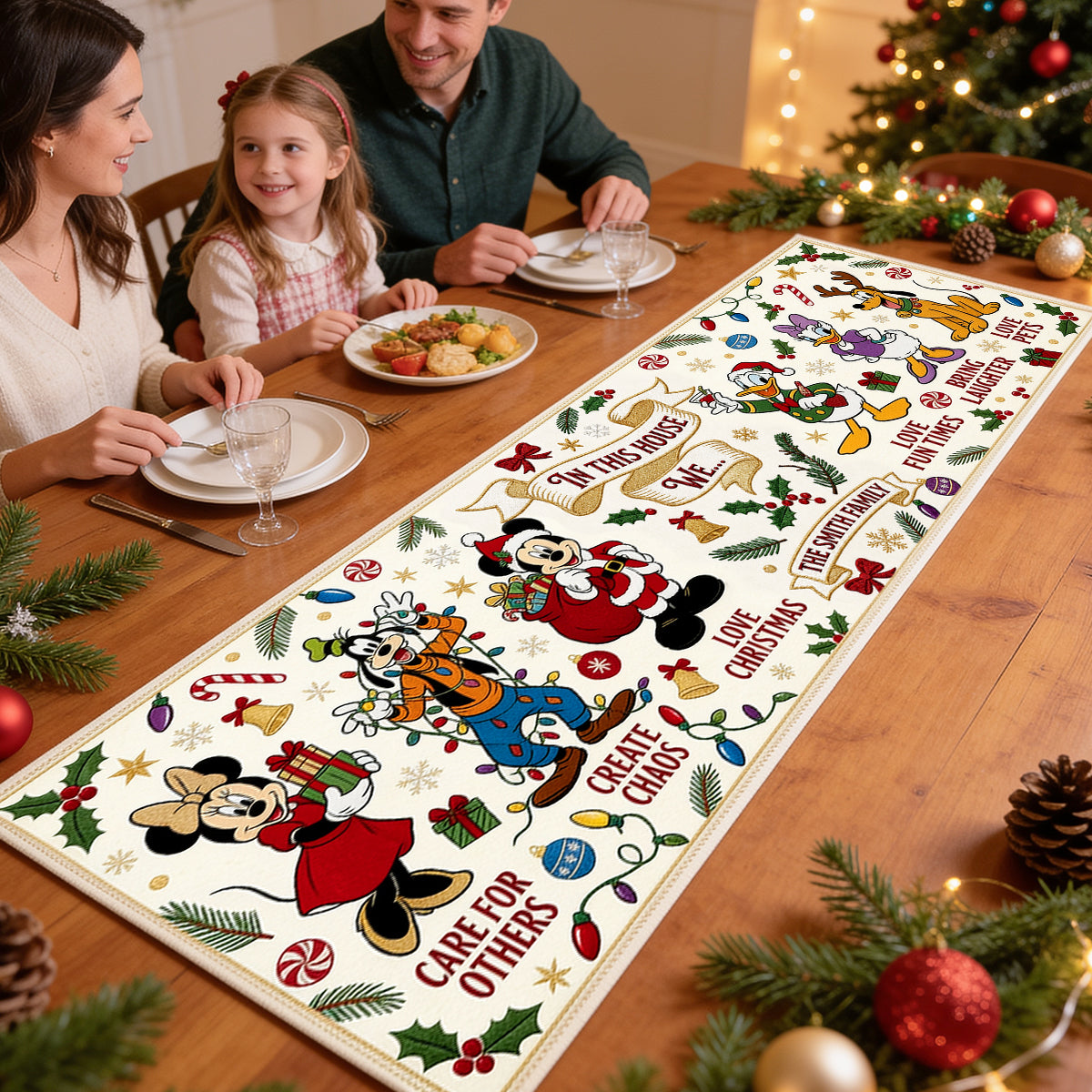 Festive Christmas Quilted Table Runner - Personalized Gift For Family 01todh200826