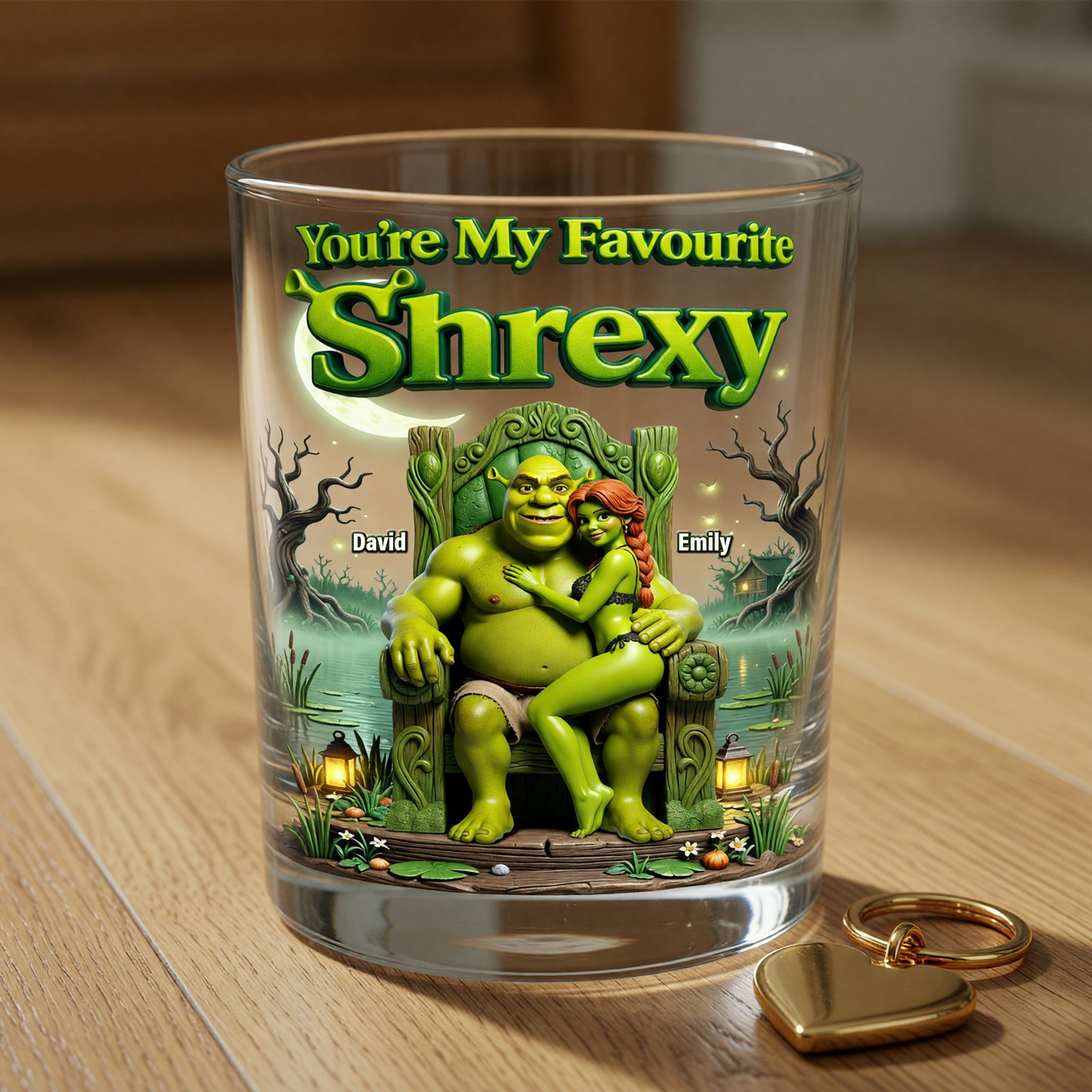 Funny Couple Round Glass - Personalized Gifts For Couple 05TOQN170626-Homacus
