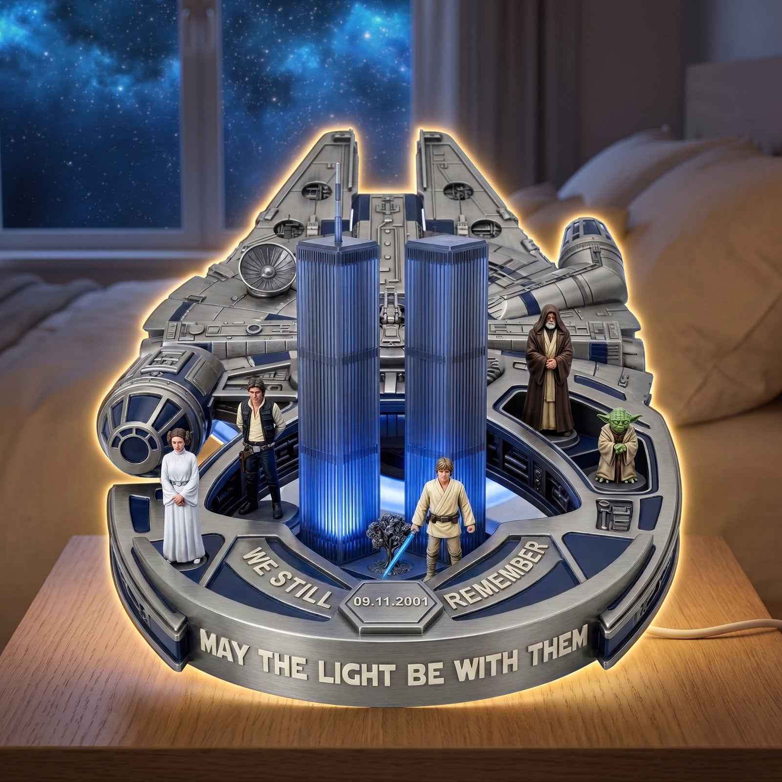 Sci Fi Space Memorial Statue Acrylic Light Box - Personalized Gifts 03haqn270726-Homacus