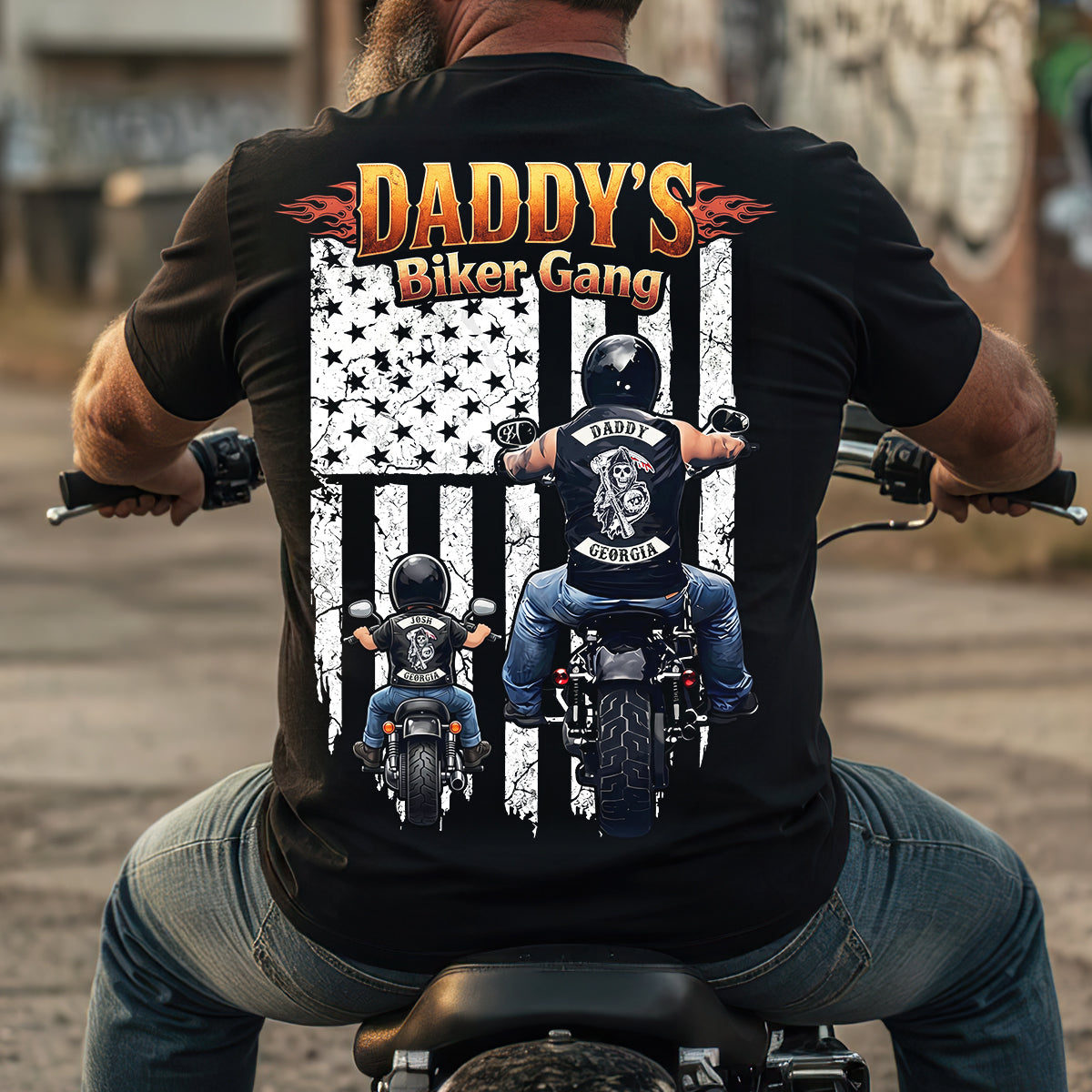 Daddy’s Biker Gang Shirt - Personalized Gift For Dads 01HUDT230526-Homacus