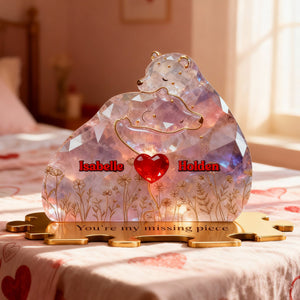 Romantic Bear Couple Acrylic Plaque - Personalized Gifts For Couples 02tgmg090126-Homacus