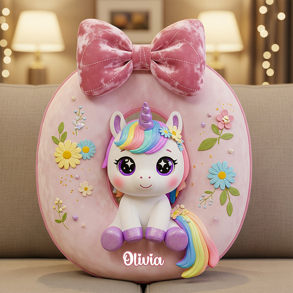 Unicorn Custom Shape Pillow Personalized Gifts For Kid 05PGDT171125-Homacus