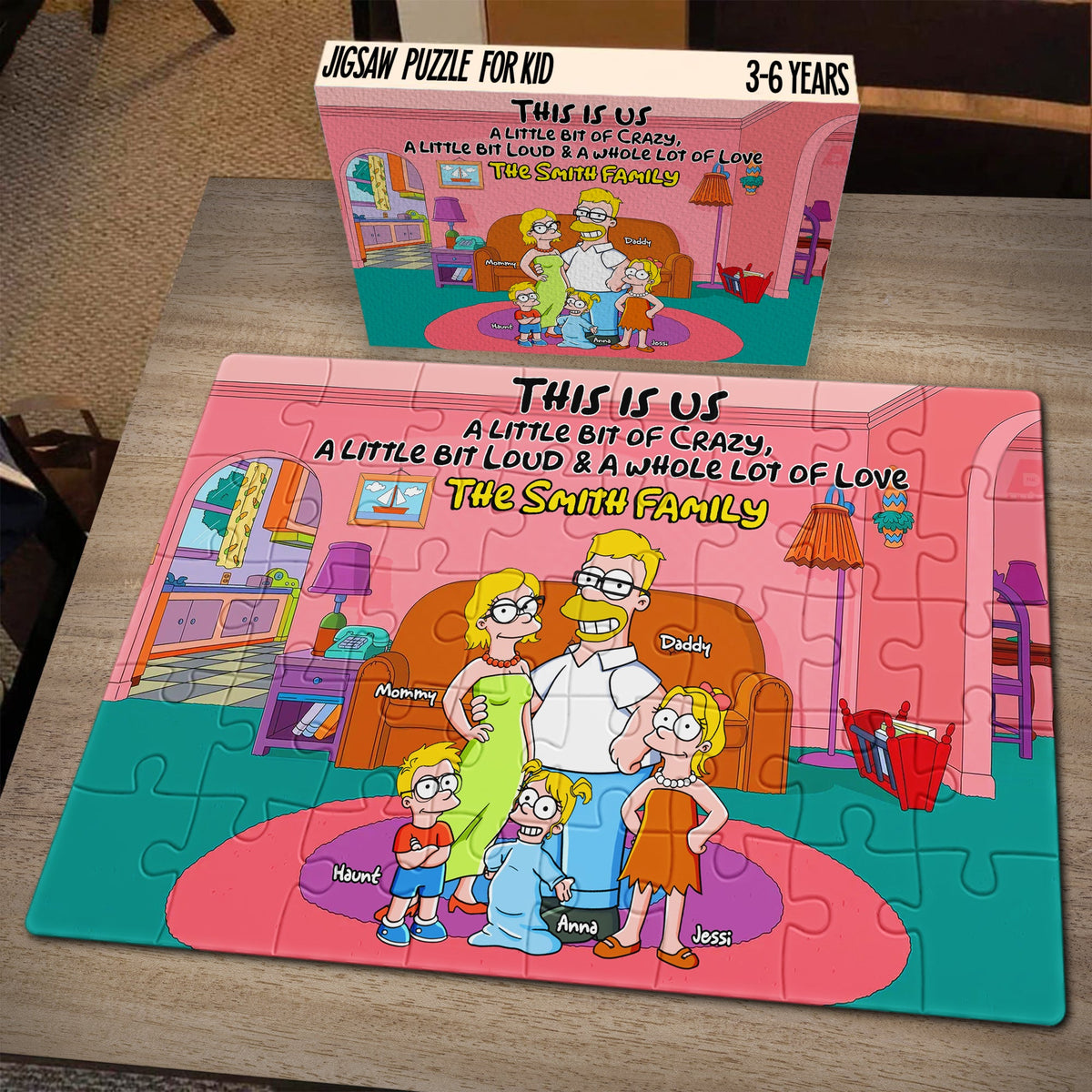 Funny Family Jigsaw Puzzle - Personalized Gifts For Family 02HULU150425PA-Homacus