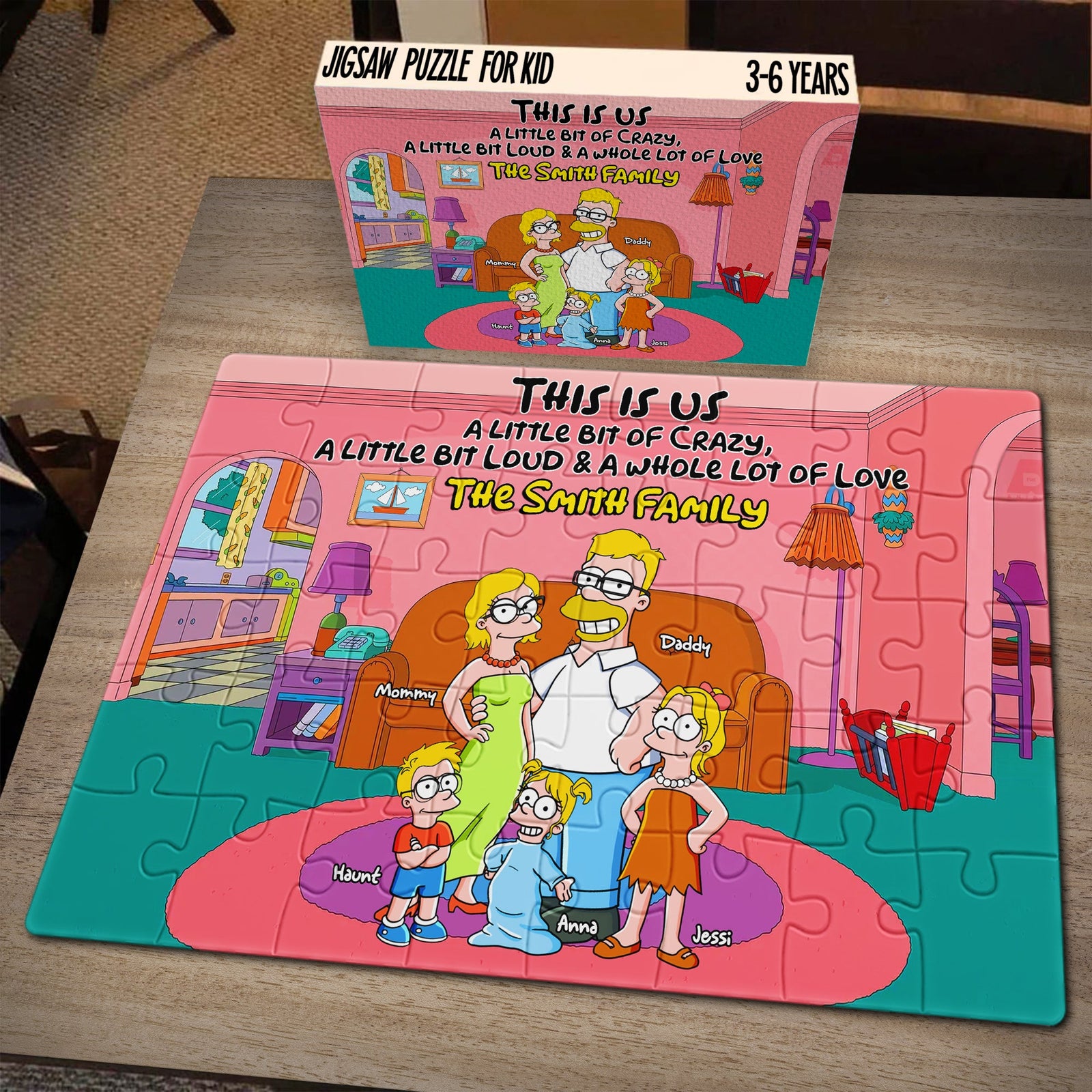 Funny Family Jigsaw Puzzle - Personalized Gifts For Family 02HULU150425PA-Homacus