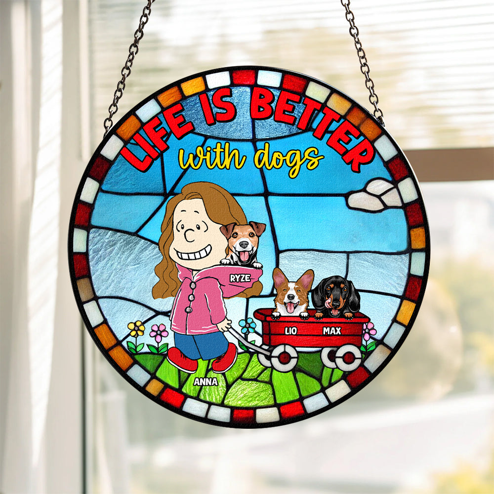 Dog, Cat Stained Glass Ornament Personalized Gifts For Pet Lovers-Homacus