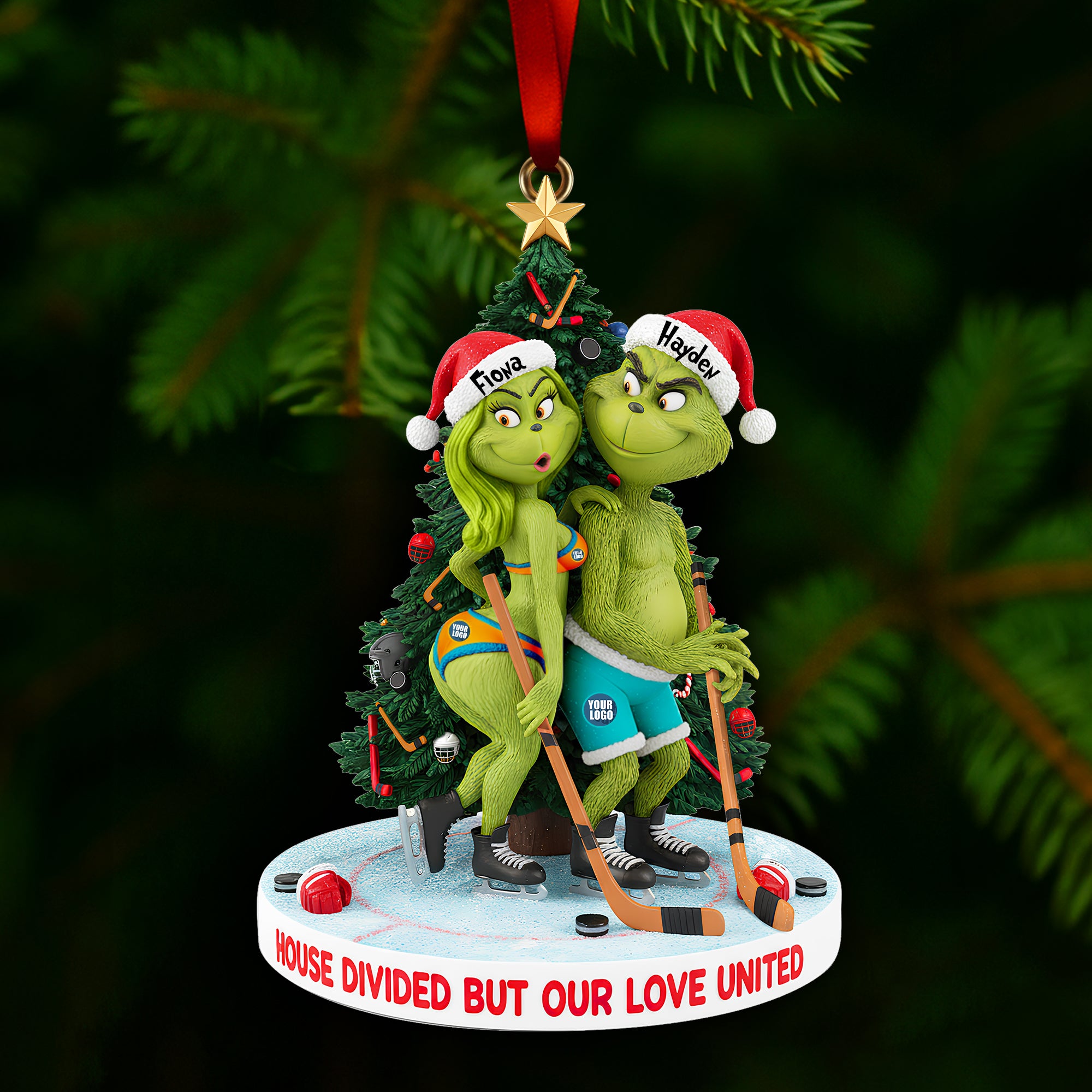 Ice Hockey Christmas Ornament Personalized Funny Gifts For Couple 03hulu081025-Homacus