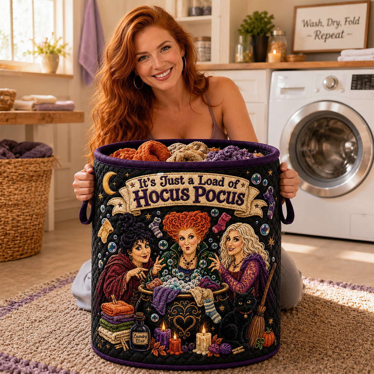 Enchanted Quilted Laundry Basket Personalized Gifts For Fantasy Lovers 04NADT140726-Homacus