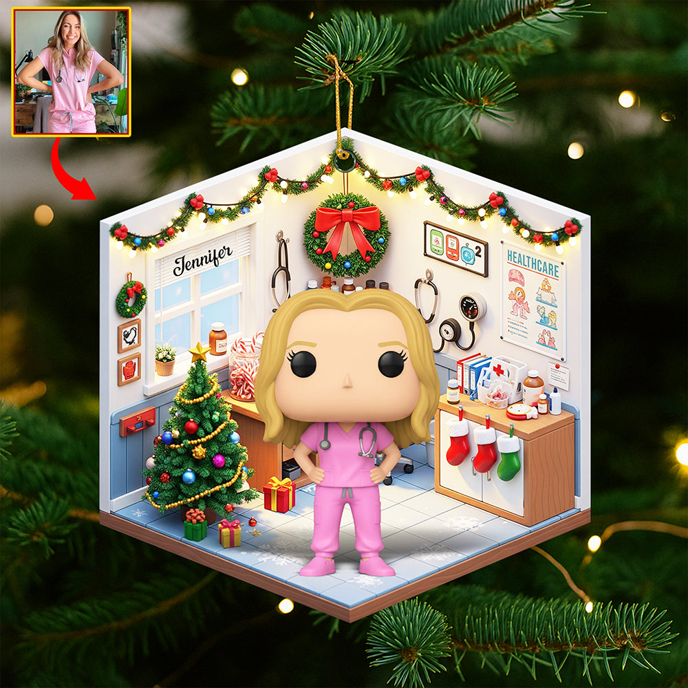 Cute Nurse Christmas Ornament - Custom Photo Gifts For Nurse 05pgqn060925-Homacus