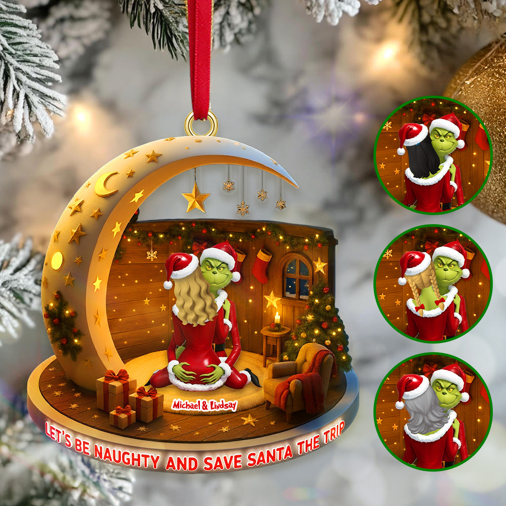 Personalized Gifts For Christmas, Naughty Couple Arylic Ornament 04tomg130925-Homacus