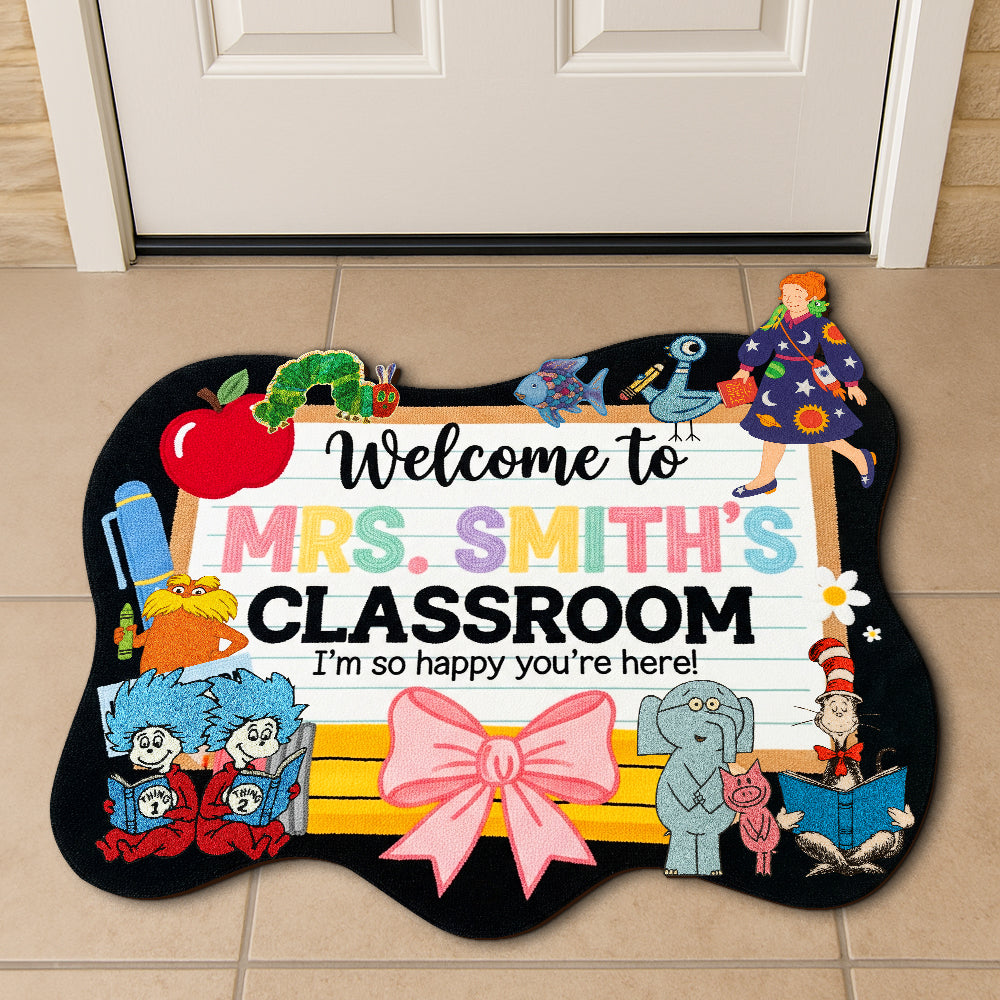 Classroom Welcome Mat Personalized Gifts For Teacher Shaped Doormat 04natn090825-Homacus