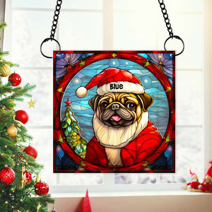 Pug Dog Christmas Acrylic Suncatcher Ornament 04HUMH100924 Gifts For Dog Mom Or Dog Dad-Homacus