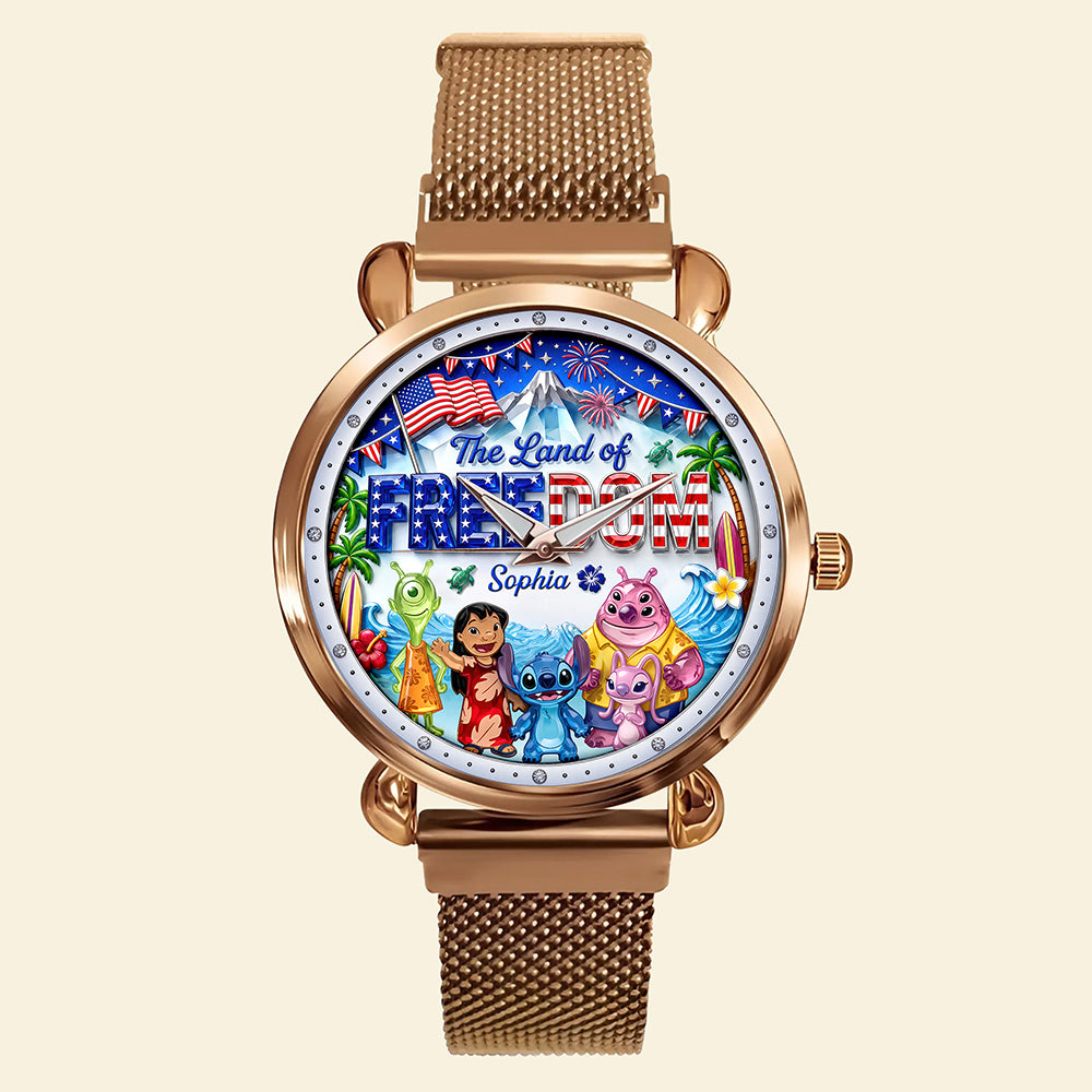The Land Of Freedom Mesh Strap Quartz Watch - Personalized Anniversary Gift 01PAQN060626-Homacus