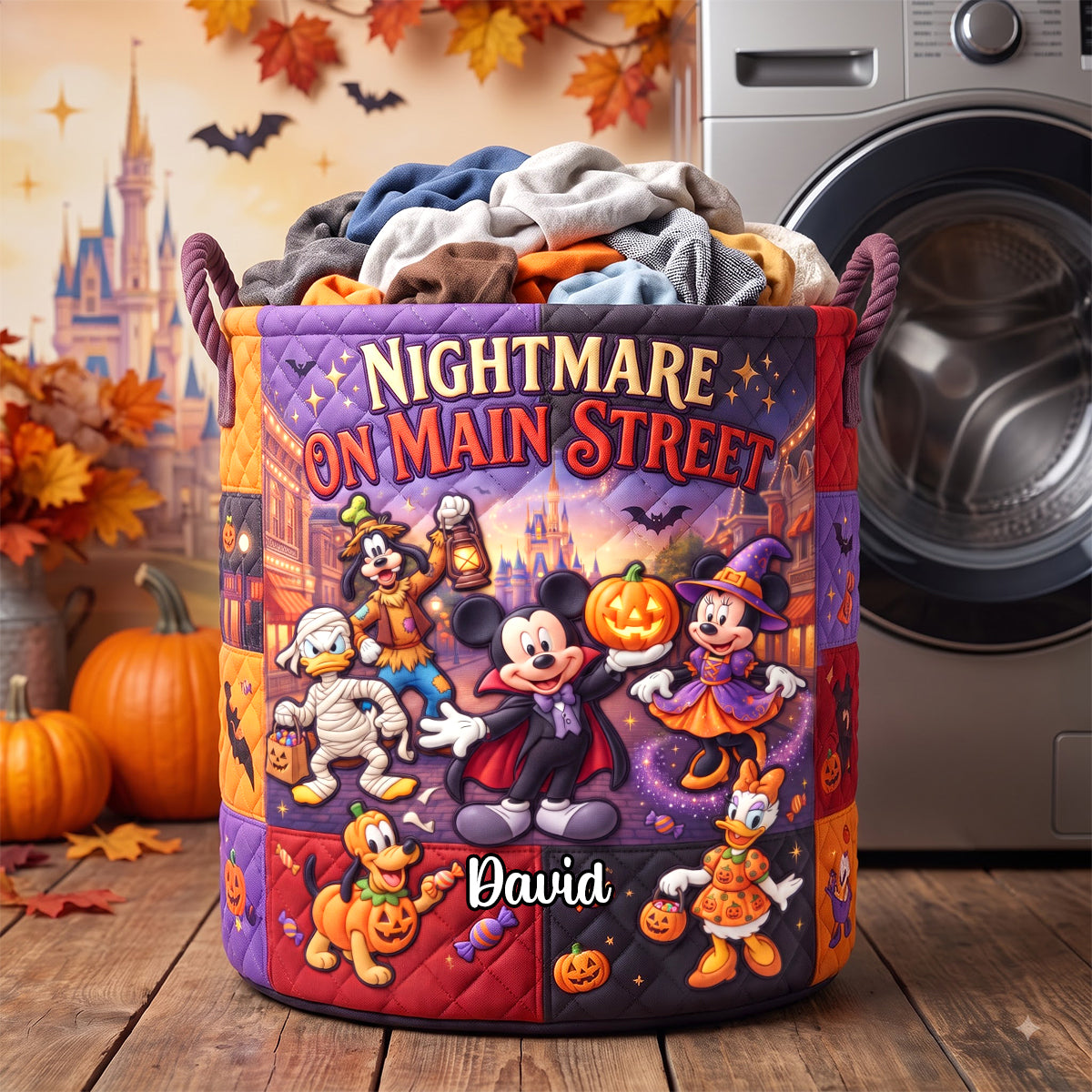 Lovely Nightmare Quilted Laundry Basket - Personalized Halloween Gifts 04tydh050826