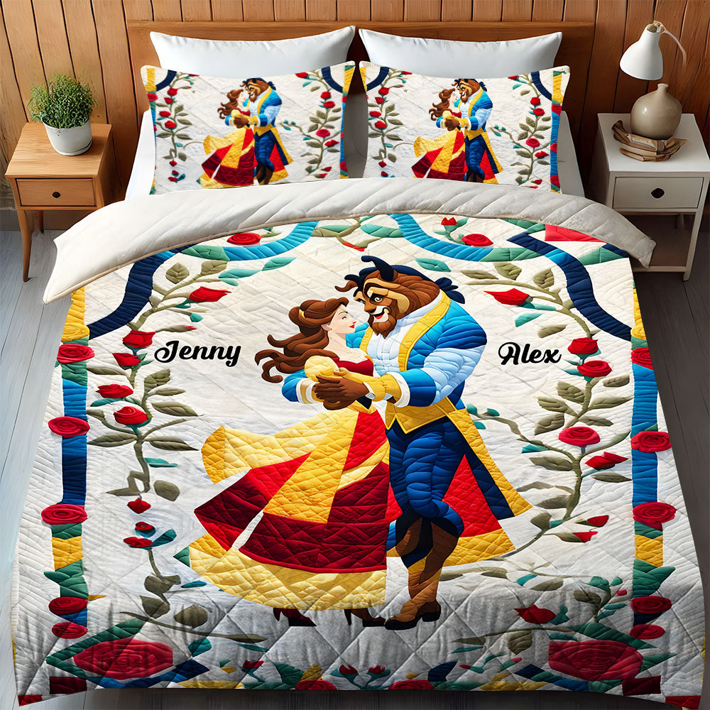 Personalized Gifts For Couple Quilt Bed Set Romantic Love Story 02HUMH220125-Homacus