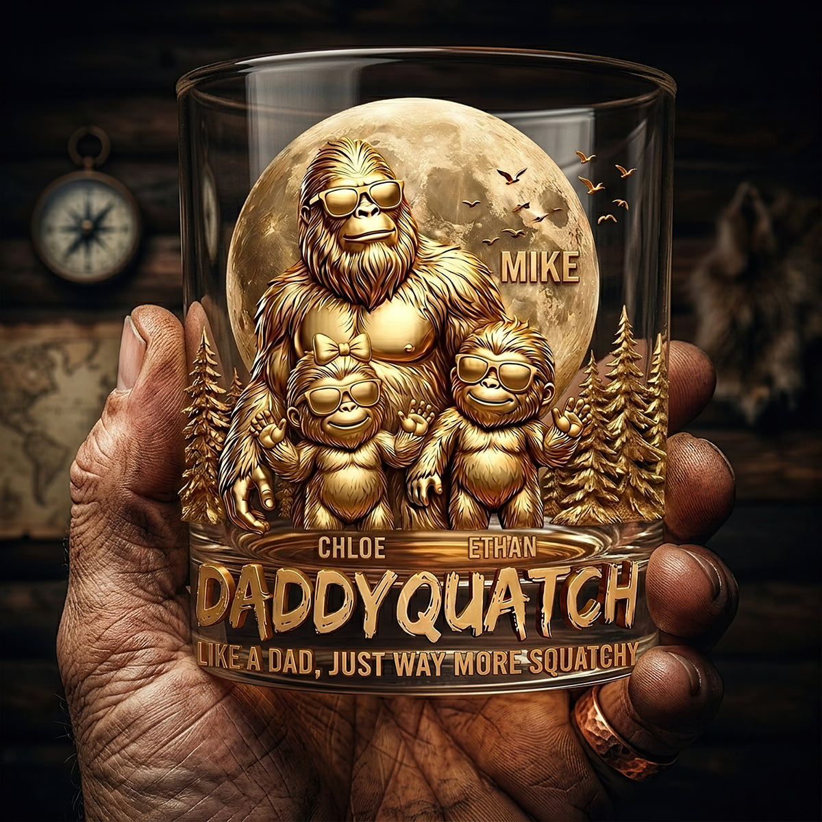 King Of The Forest Dad Round Glass, Personalized Gifts For Dad 03qhdt060626-Homacus