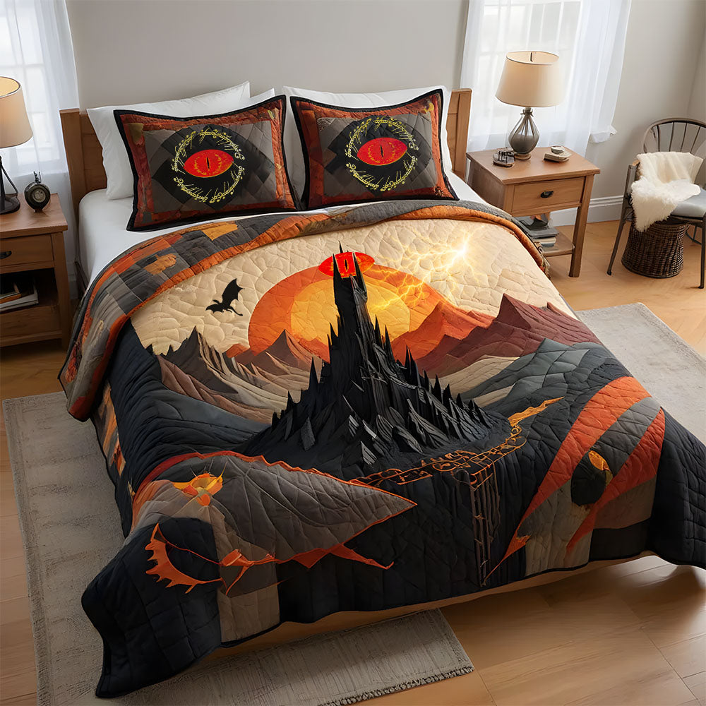 Personalized Gifts For Fantasy Movie & Novel Fan Quilt Bed Set, Dark Fire Mount 03QHMH180125-Homacus