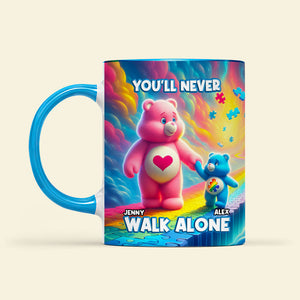 Personalized Gifts For Autism Bear Mom Coffee Mug, You'll Never Walk Alone 04TGMH250225-Homacus