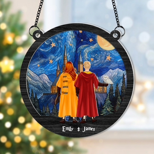 Personalized Gifts For Couple Suncatcher Ornament 01hupu060924hg Wizard Couple Standing Together-Homacus