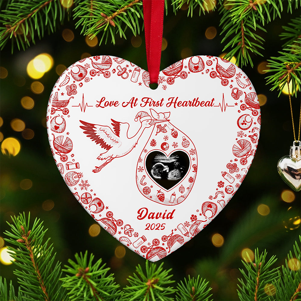 Personalized Christmas Gifts For Pregnant Women Heart Ceramic Ornament 03kita170925-Homacus
