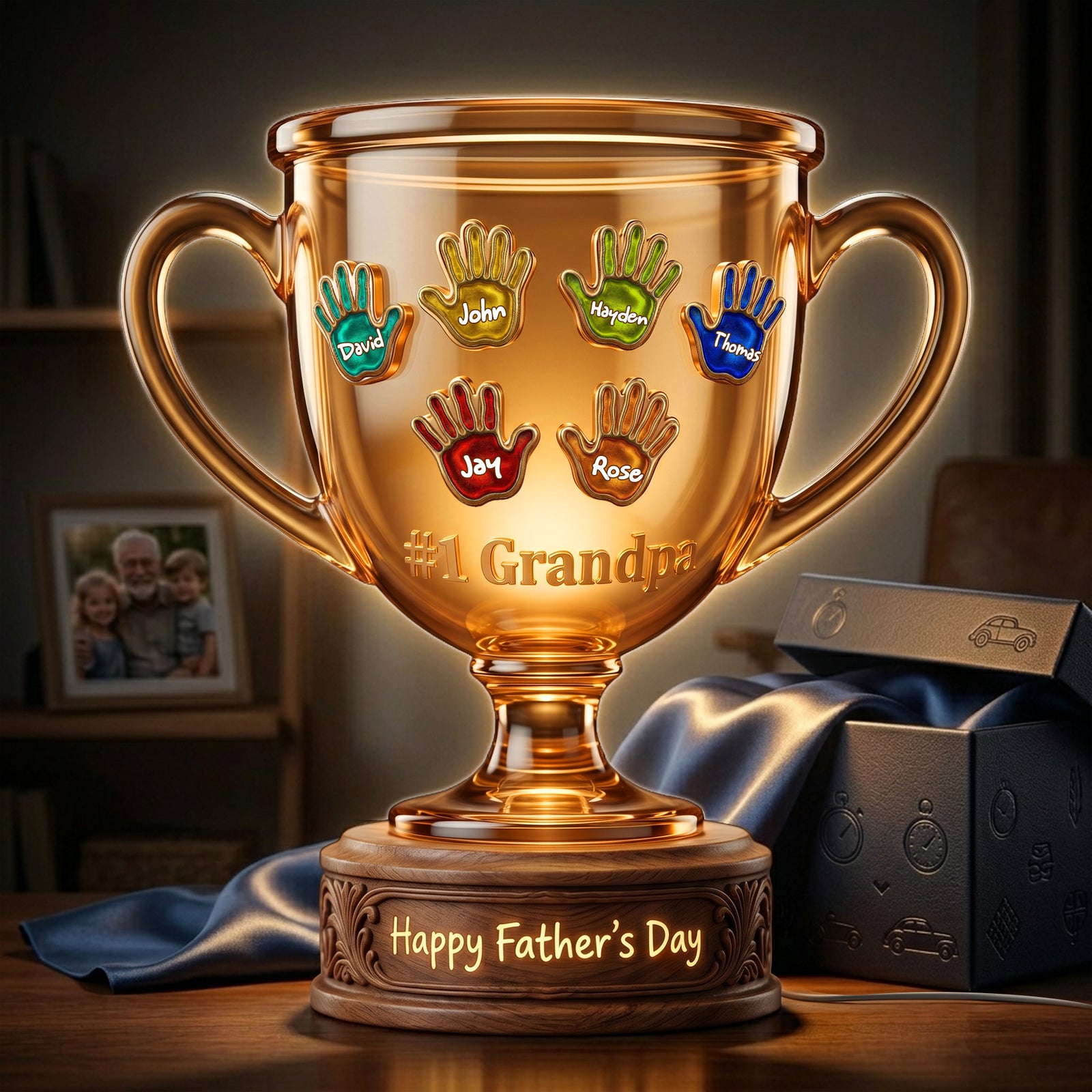 Best Dad Trophy Acrylic Light Box - Personalized Gifts For Father 02palu160426-Homacus