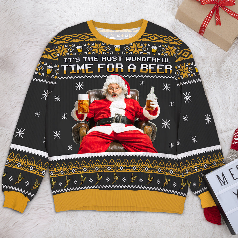 Custom Photo Gifts For Beer Drinker Ugly Sweater, Funny Christmas Gift 03qhtn091024-Homacus