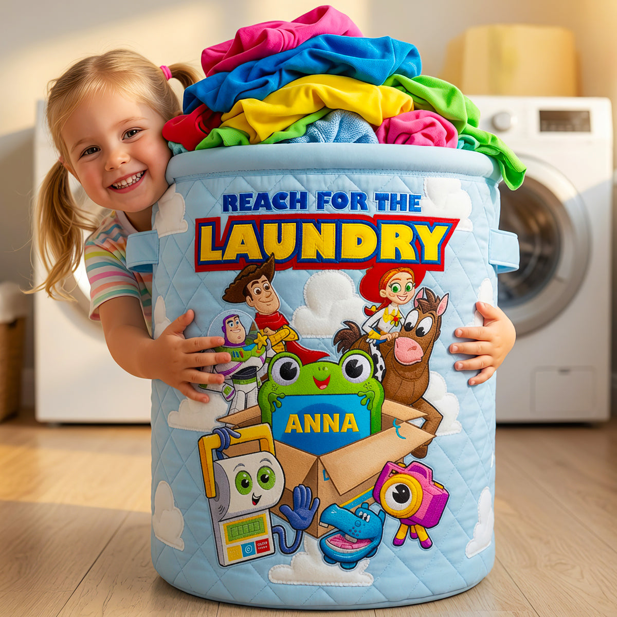 Reach For The Quilted Laundry Basket - Personalized Gifts 03todt030726-Homacus