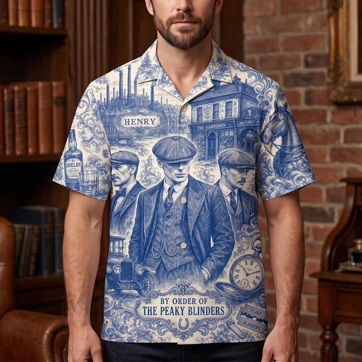 Toile de Jouy Hawaiian Shirt - Personalized Gifts 03hatn040726-Homacus