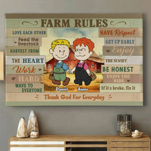 Personalized Gifts For Farmer Couples Canvas Print Farm Rules 02KALU150125HG-Homacus