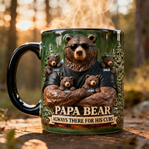 Strong Protective Bear Dad Magic Mug, Personalized Gifts For Dad 03qhtn200526-Homacus