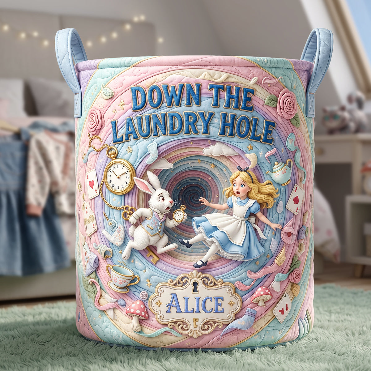 Fantastical Journey Quilted Laundry Basket - Personalized Gifts 04hata090726-Homacus