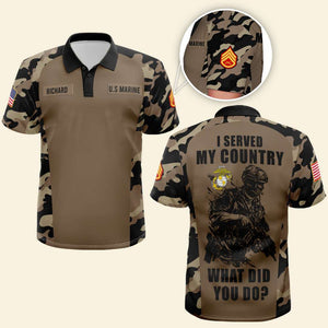 Custom Military Rank Gifts For Veteran Camo Polo Shirt American Soldier 01acqn110724-Homacus