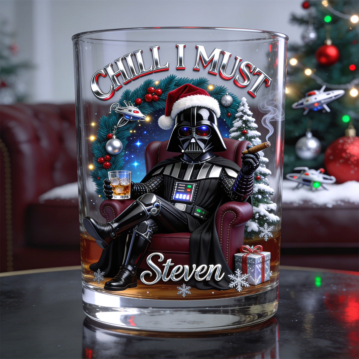 Holiday Relaxation Round Glass - Personalized Christmas Gifts 05totn271026-Homacus