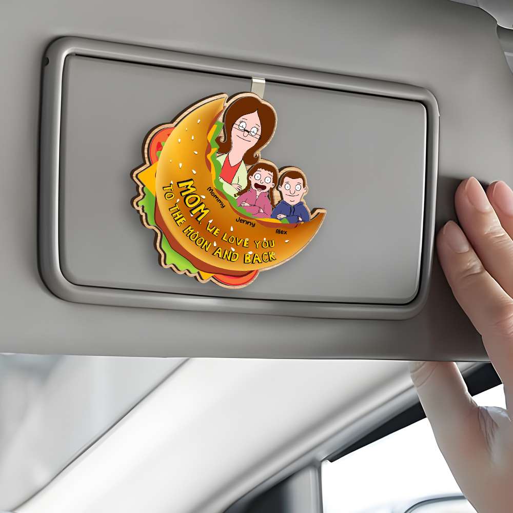 Personalized Gifts For Mom Car Visor Clip We Love You To The Moon And Back 05KAMH140225HG-Homacus