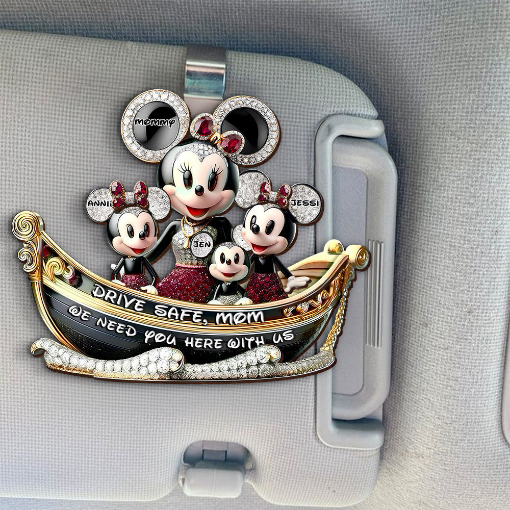 Personalized Gift For Mom Car Visor Clip, Adorable Mouse 04TGLU020425-Homacus