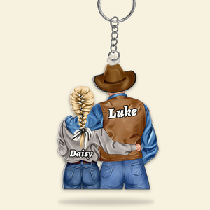 Personalized Gifts For Cowboys Couple Keychain 04QHHU090125TM-Homacus