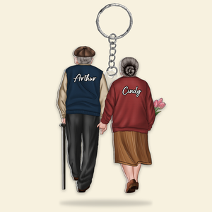 Personalized Gifts For Old Couples Keychain Hand In Hand Couple 08QHHU150125TM-Homacus