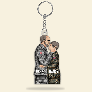 Personalized Gifts For Veteran Couple Keychain 021QHHU110125TM-Homacus