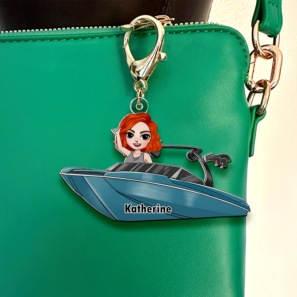 Personalized Gifts For Friends Keychain Wakeboarding Boat Partner 03QHHU120325HH-Homacus