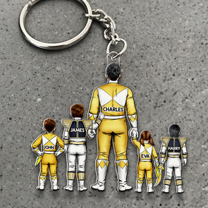 Power Dad Keychain Personalized Gifts For Dad 03QHHU070525HH-Homacus