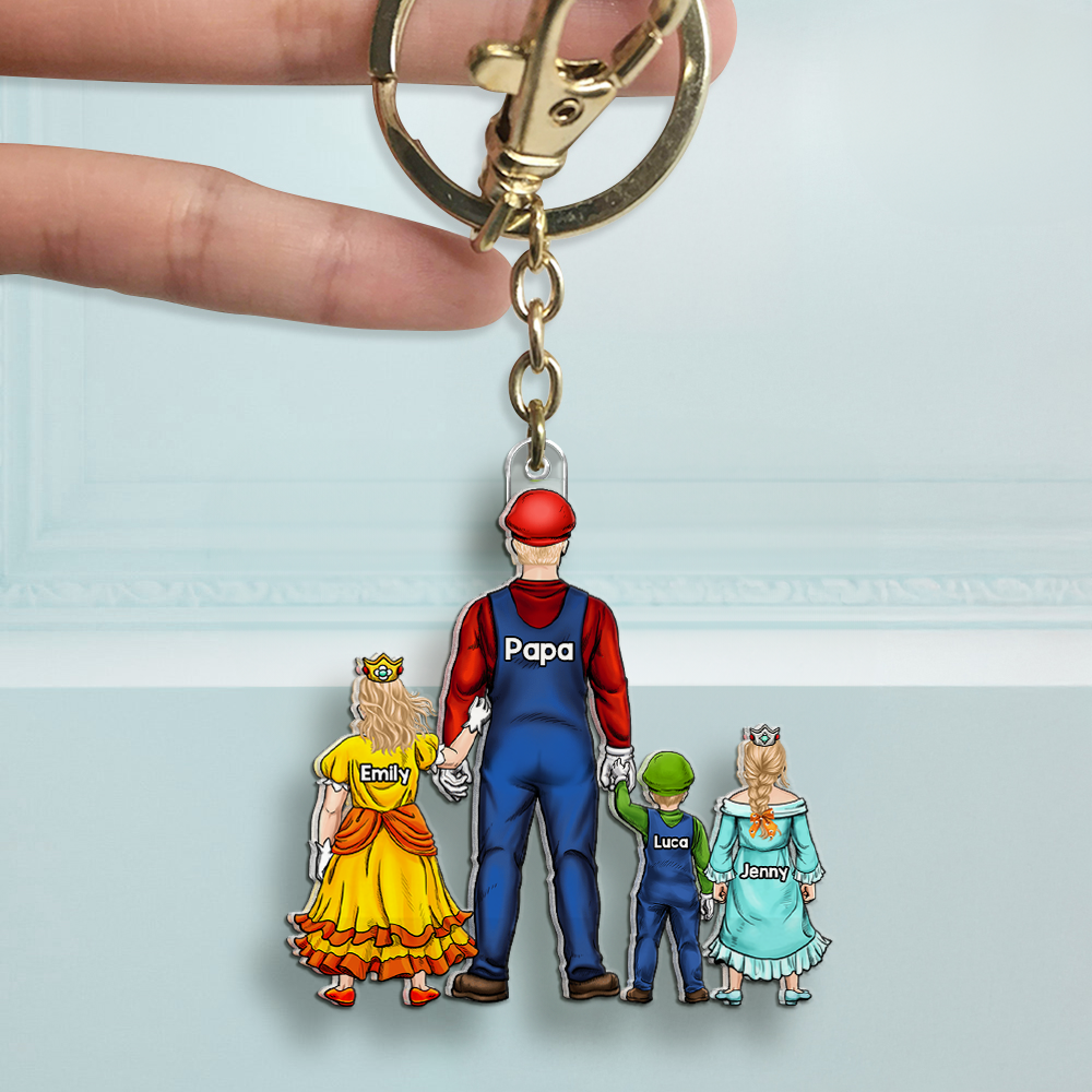 Gamer Dad Keychain Personalized Gifts For Dad 05QHHU160525PA-Homacus