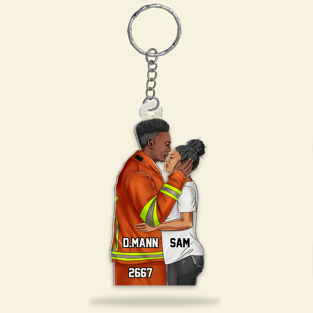 Personalized Gifts For Firefighter Couple Keychain 022QHHU110125TM-Homacus